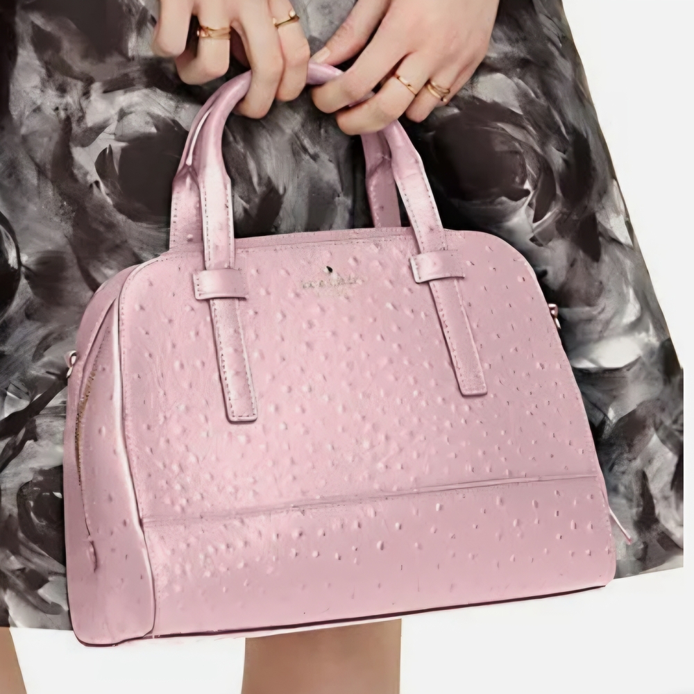 Kate Spade Riverside Street Ostrich Small Felix Satchel EUC